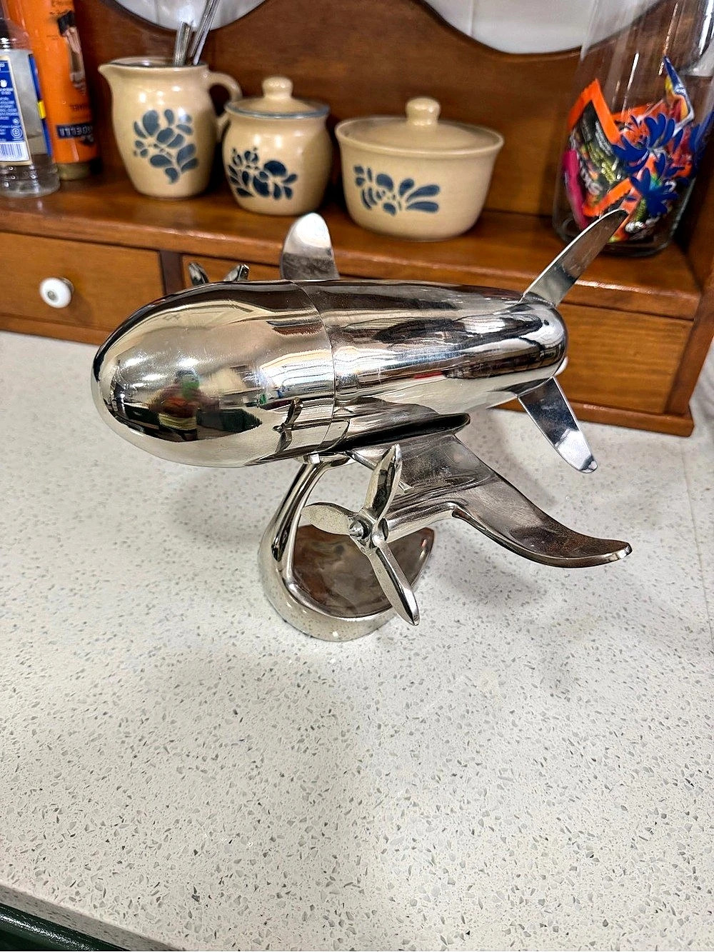 Godinger Airplane Cocktail Shaker Silver